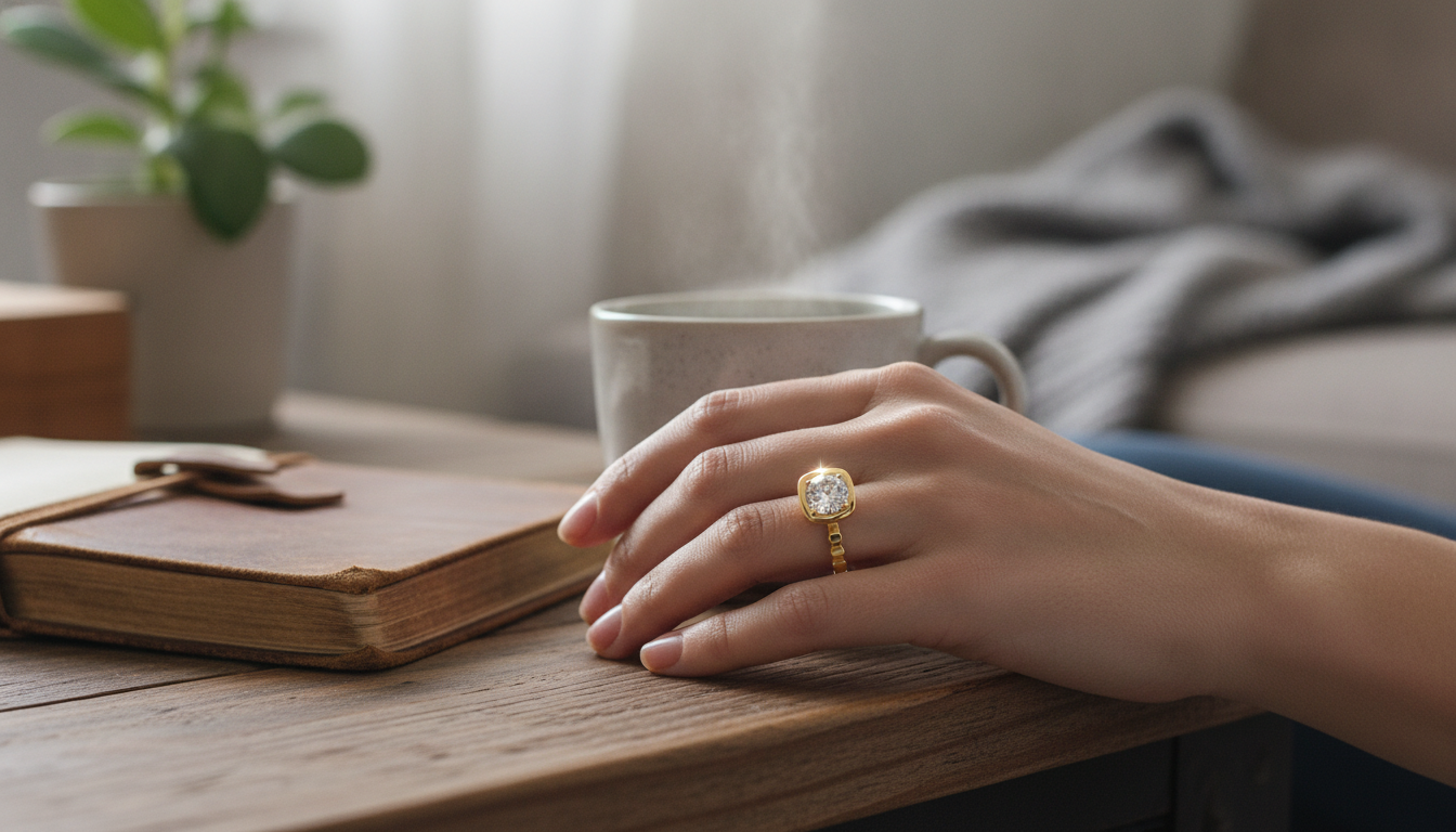 1 Carat Moissanite Ring in 14k Gold: Size & Wear