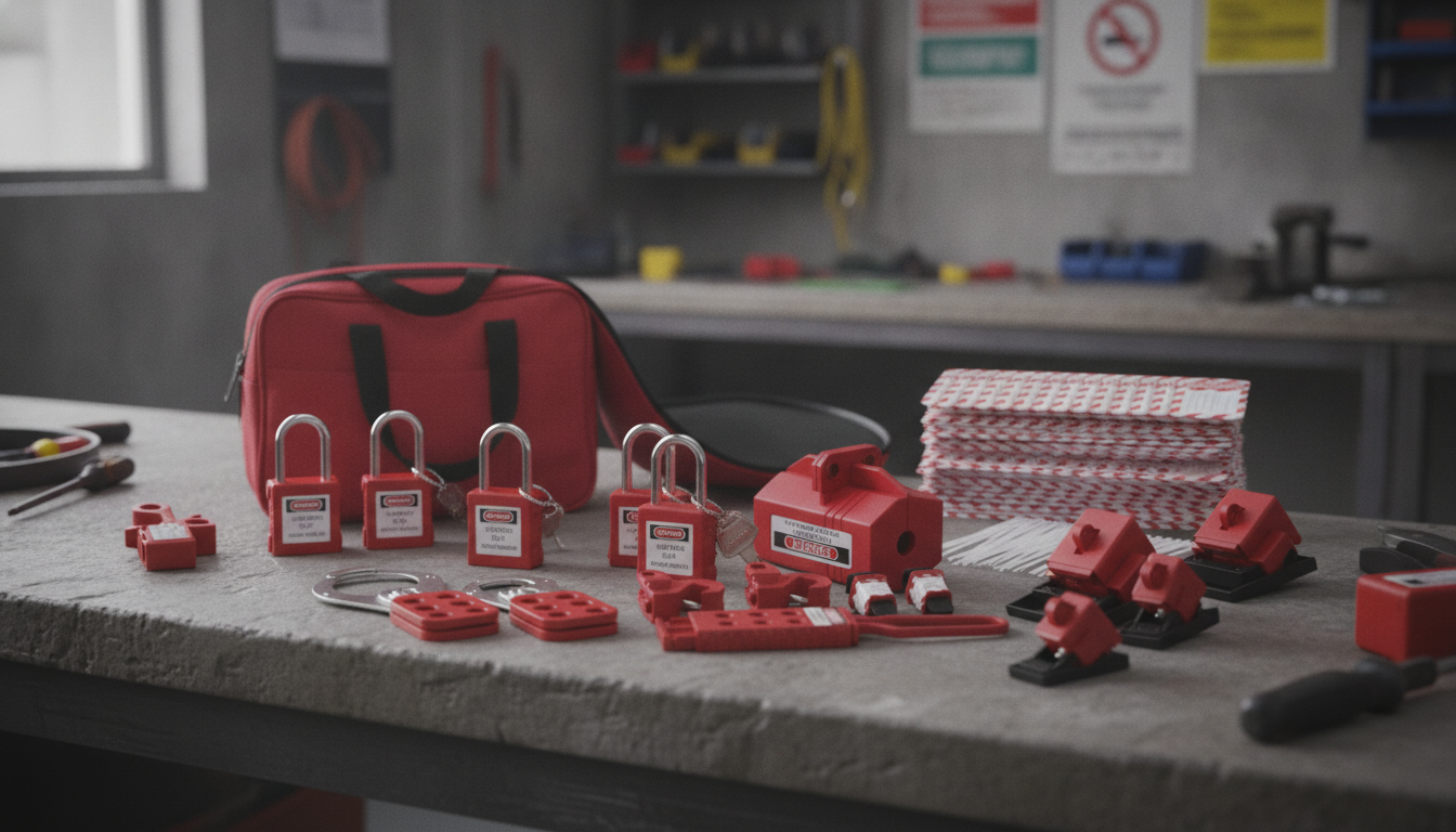 47-Piece Electrical Lockout/Tagout Kit for Organized LOTO
