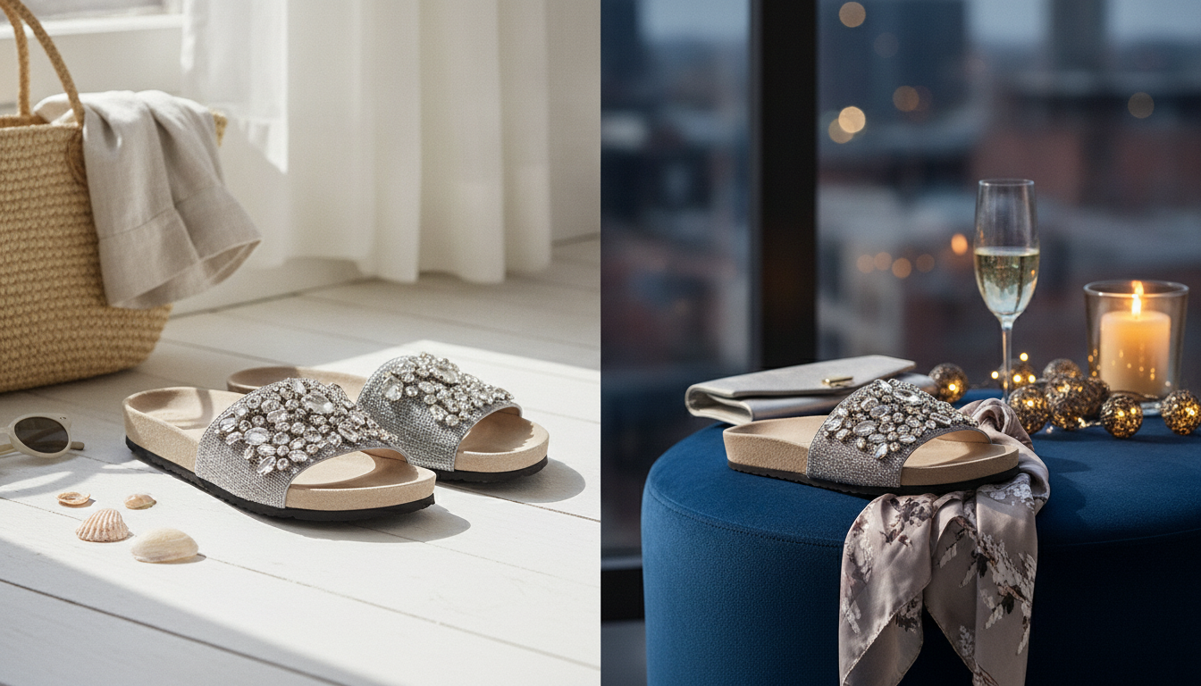 Brunello Cucinelli Jeweled Flat Sandals: Day to Night