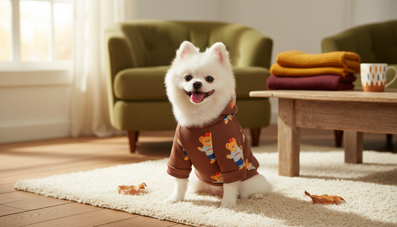 Cozy Cartoon Dog Hoodie for Fall Walks & Lounging
