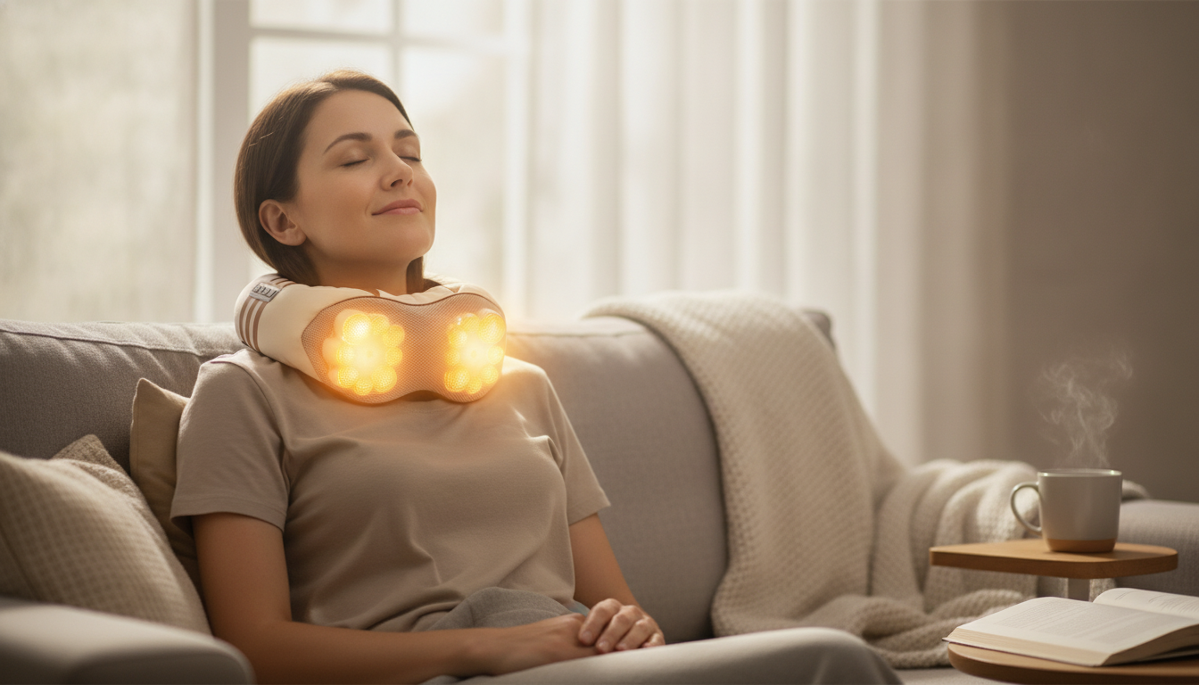 Heated Shiatsu Neck Massager: Infrared 3D Kneading Relief