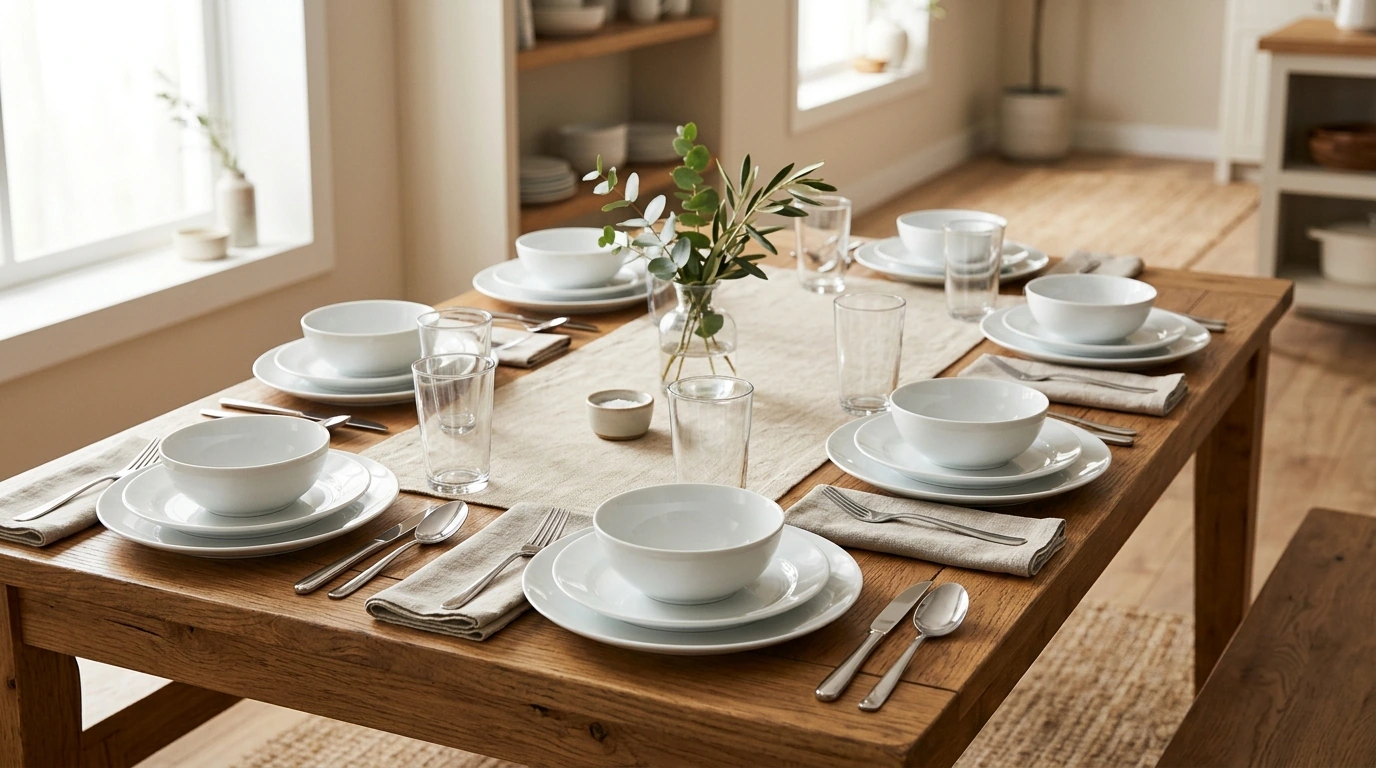 18-Piece Porcelain Dinnerware Set for 6: Plates & Bowls