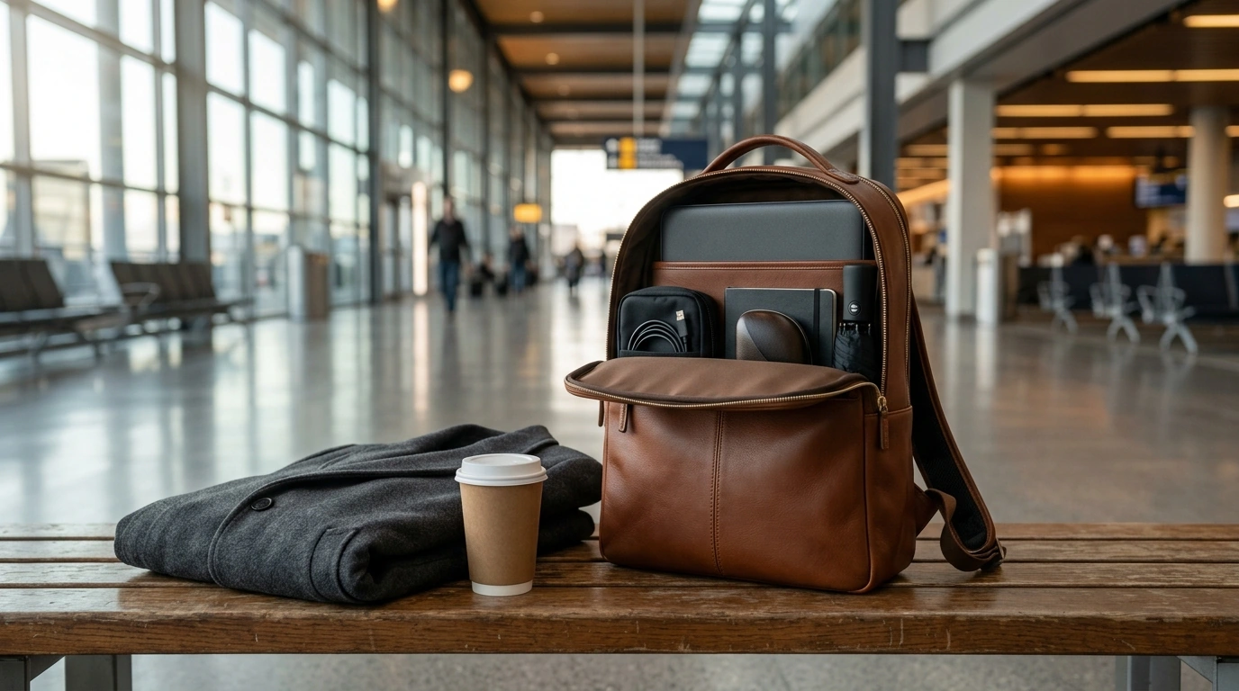 Leather 15" Laptop Backpack for Work, Commute & Travel